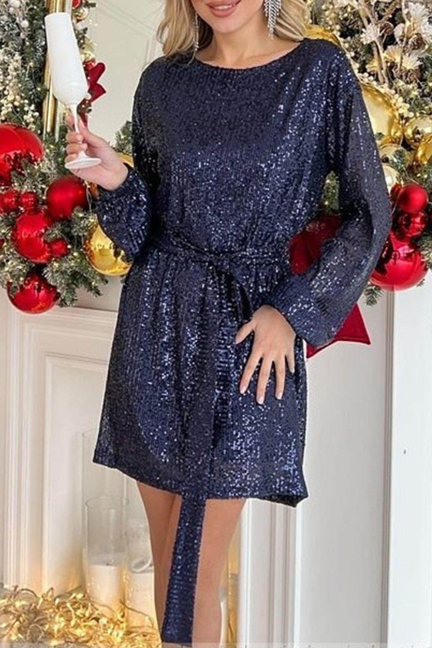 Sheath-Column Short-Mini Sequined Dress CG0153 - COCOMELODY