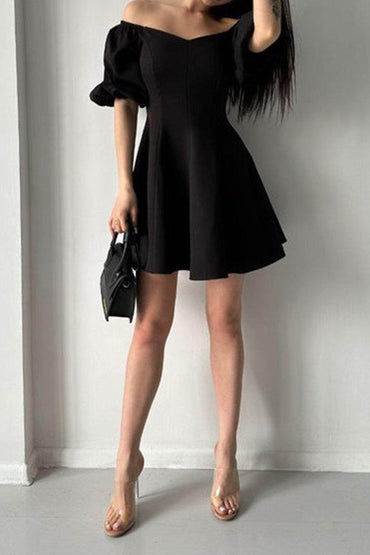 A-Line Short-Mini Twisted Silk Fabric Dress CG0164 - COCOMELODY