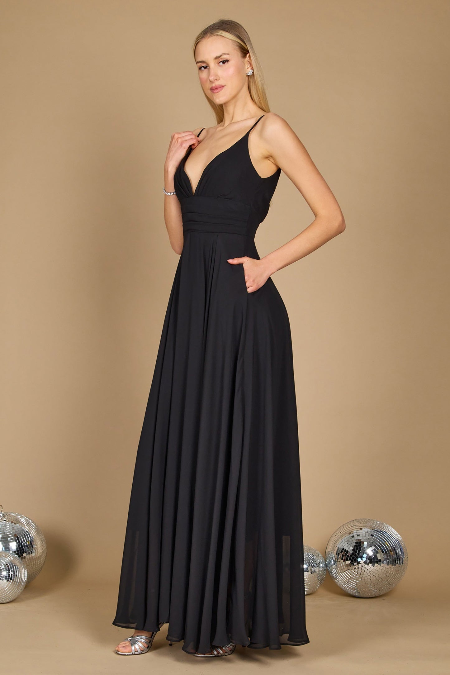 A-Line Floor Length Chiffon Dress CG0241