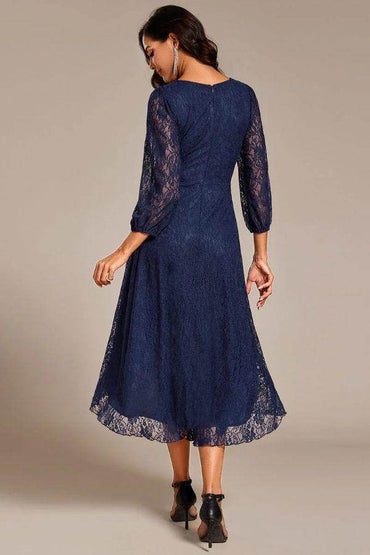 A-Line Midi Lace Dress CG0267 - COCOMELODY