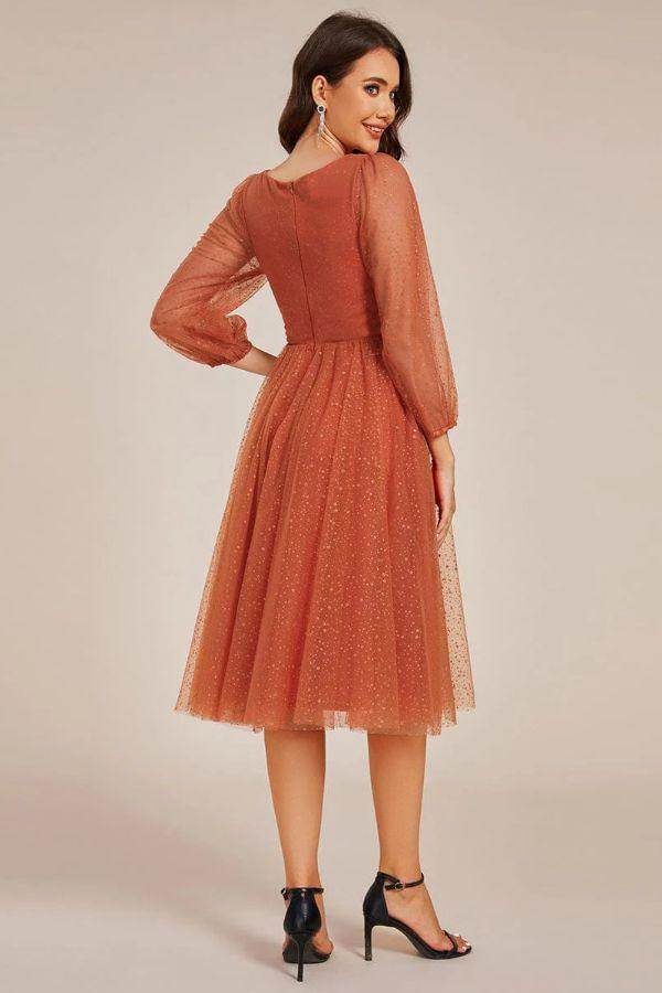 A-Line Midi Sparkling Tulle Dress CG0272 - COCOMELODY