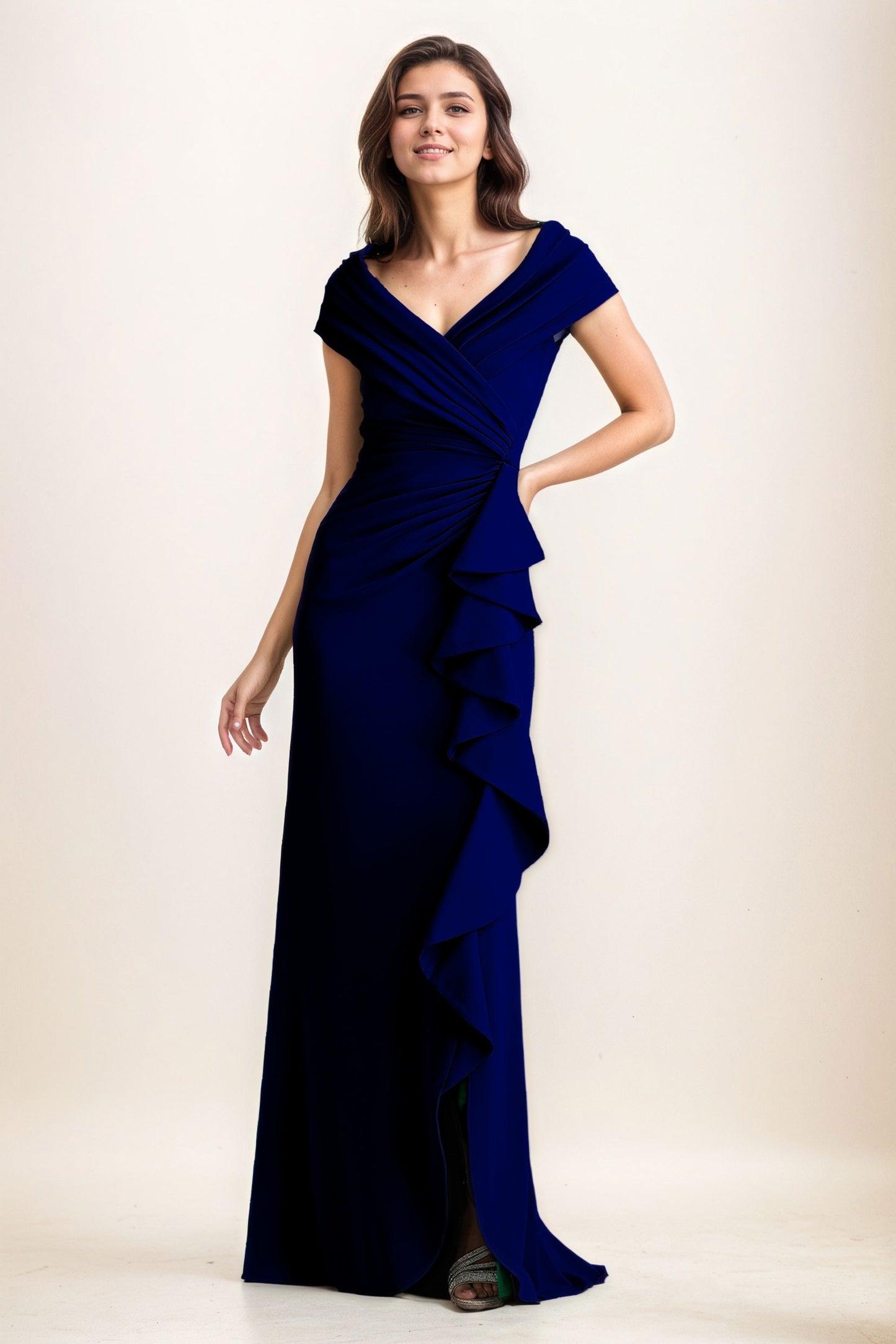 Sheath-Column Maxi Elastic Cloth Wedding Guest Dress CG0280