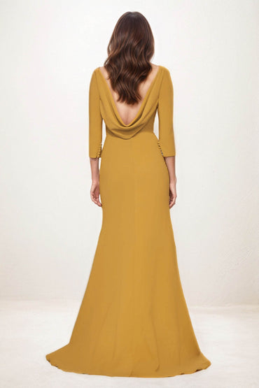 Sheath-Column Maxi Elastic Cloth Wedding Guest Dress CG0281 - COCOMELODY