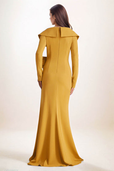 Sheath-Column Maxi Elastic Cloth Wedding Guest Dress CG0283 - COCOMELODY