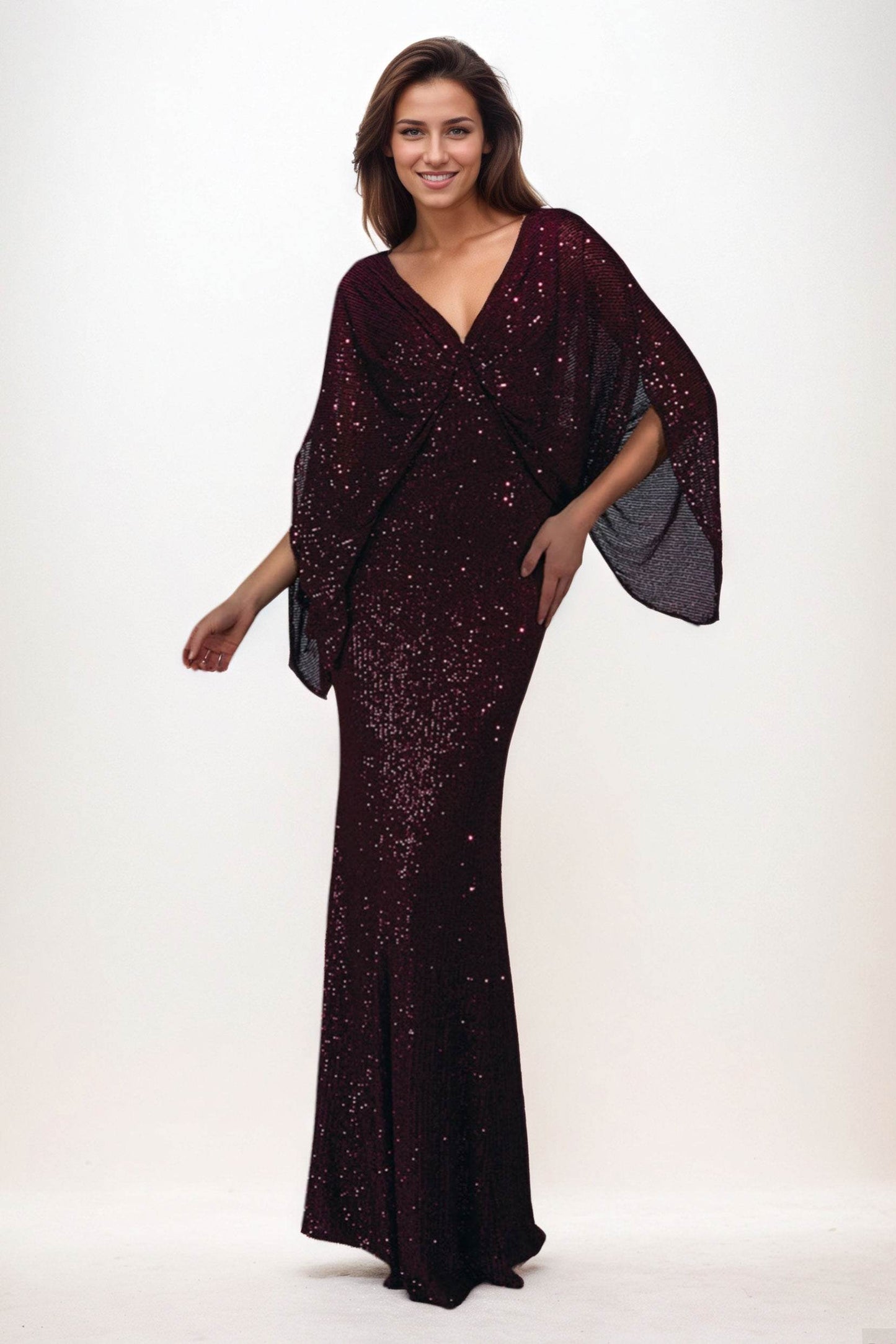 Sheath-Column Maxi Sequined Wedding Guest Dress CG0284 - COCOMELODY