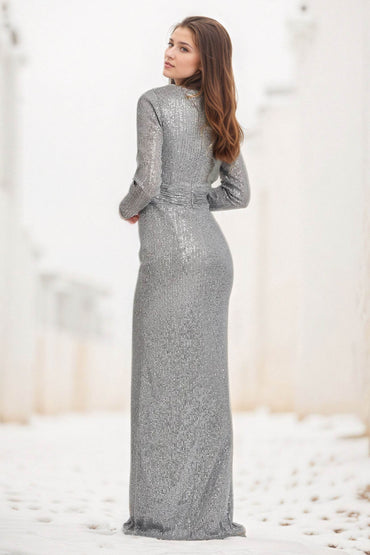 Sheath-Column Maxi Sequined Wedding Guest Dress CG0286 - COCOMELODY