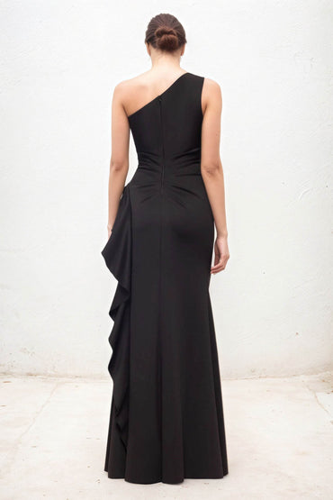 Sheath-Column Maxi Luxe Satin Wedding Guest Dress CG0287 - COCOMELODY