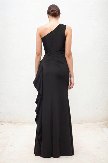 Sheath-Column Maxi Luxe Satin Wedding Guest Dress CG0287 - COCOMELODY