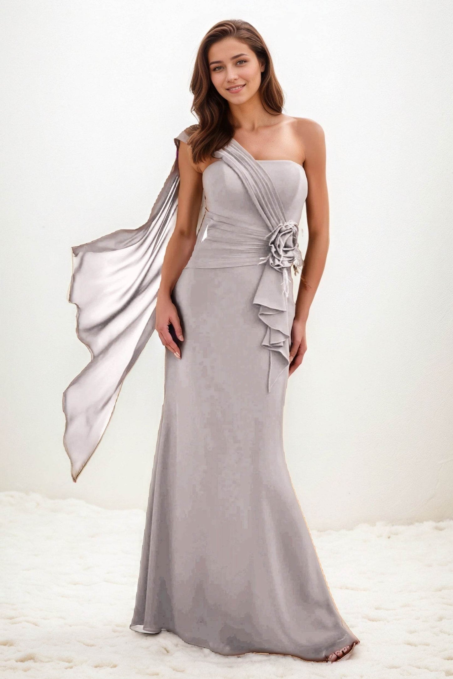 Trumpet-Mermaid Maxi Chiffon Wedding Guest Dress CG0289