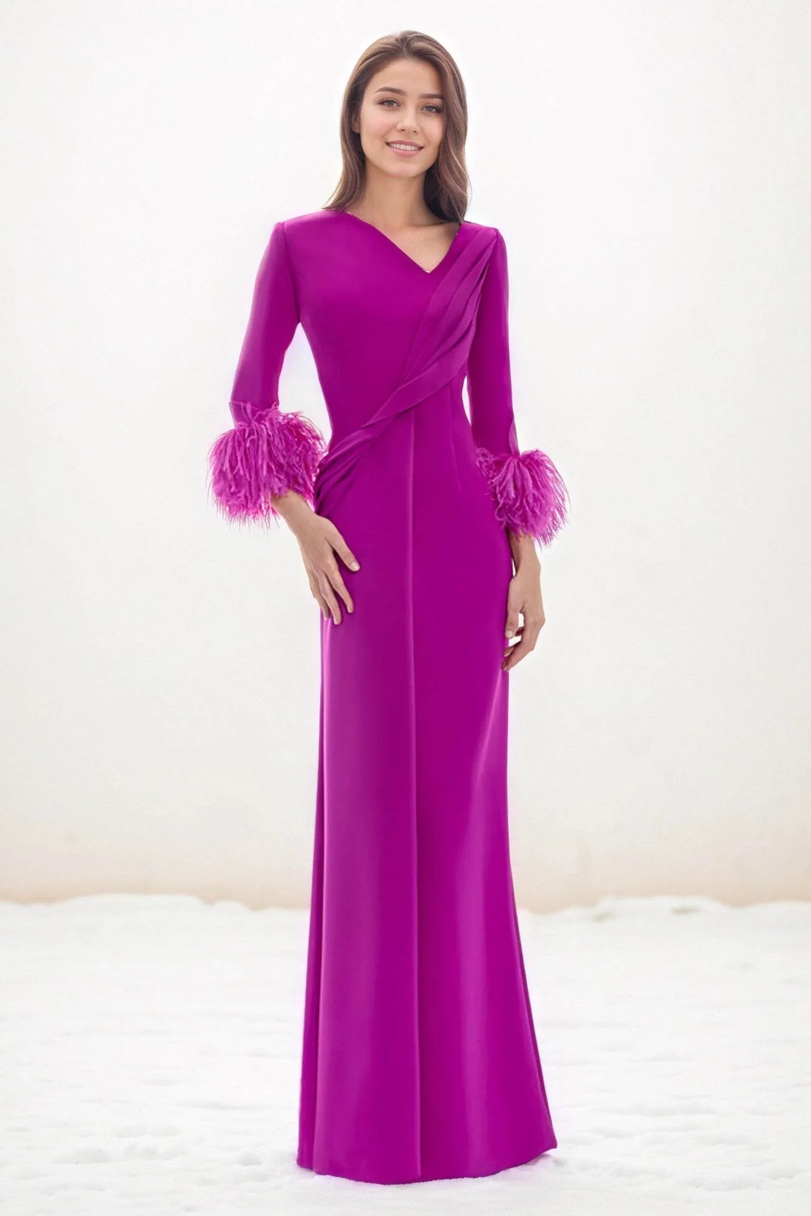 Trumpet-Mermaid Maxi Elastic Cloth Wedding Guest Dress COCOMELODY CG0291, Lilac