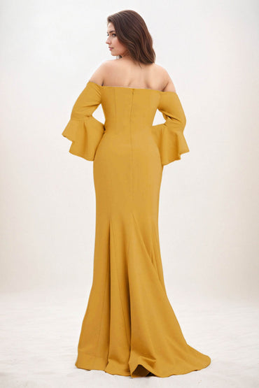 Trumpet-Mermaid Maxi Elastic Cloth Wedding Guest Dress CG0298 - COCOMELODY