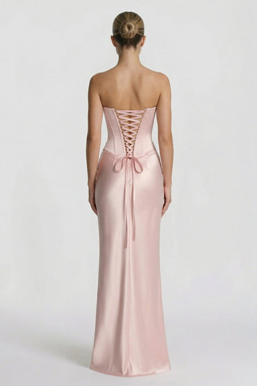 Sheath-Column Floor Length Acetate Satin Bridesmaid Dress CG0306BM