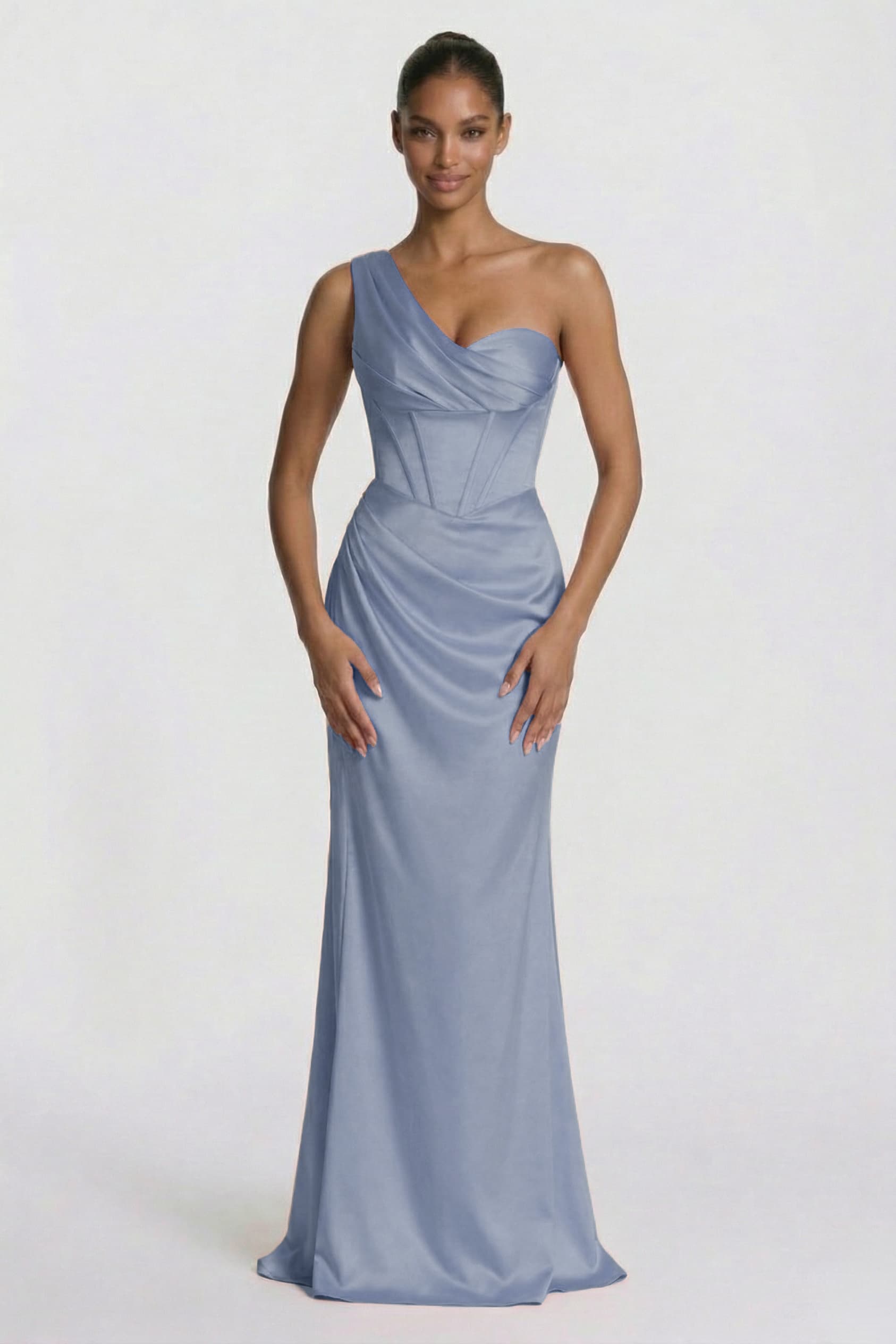 Sheath-Column Floor Length Acetate Satin Wedding Guest Dress COCOMELODY CG0307, Champagne Sheath-Column Floor Length Acetate Satin Wedding Guest Dress COCOMELODY CG0307, Champagne