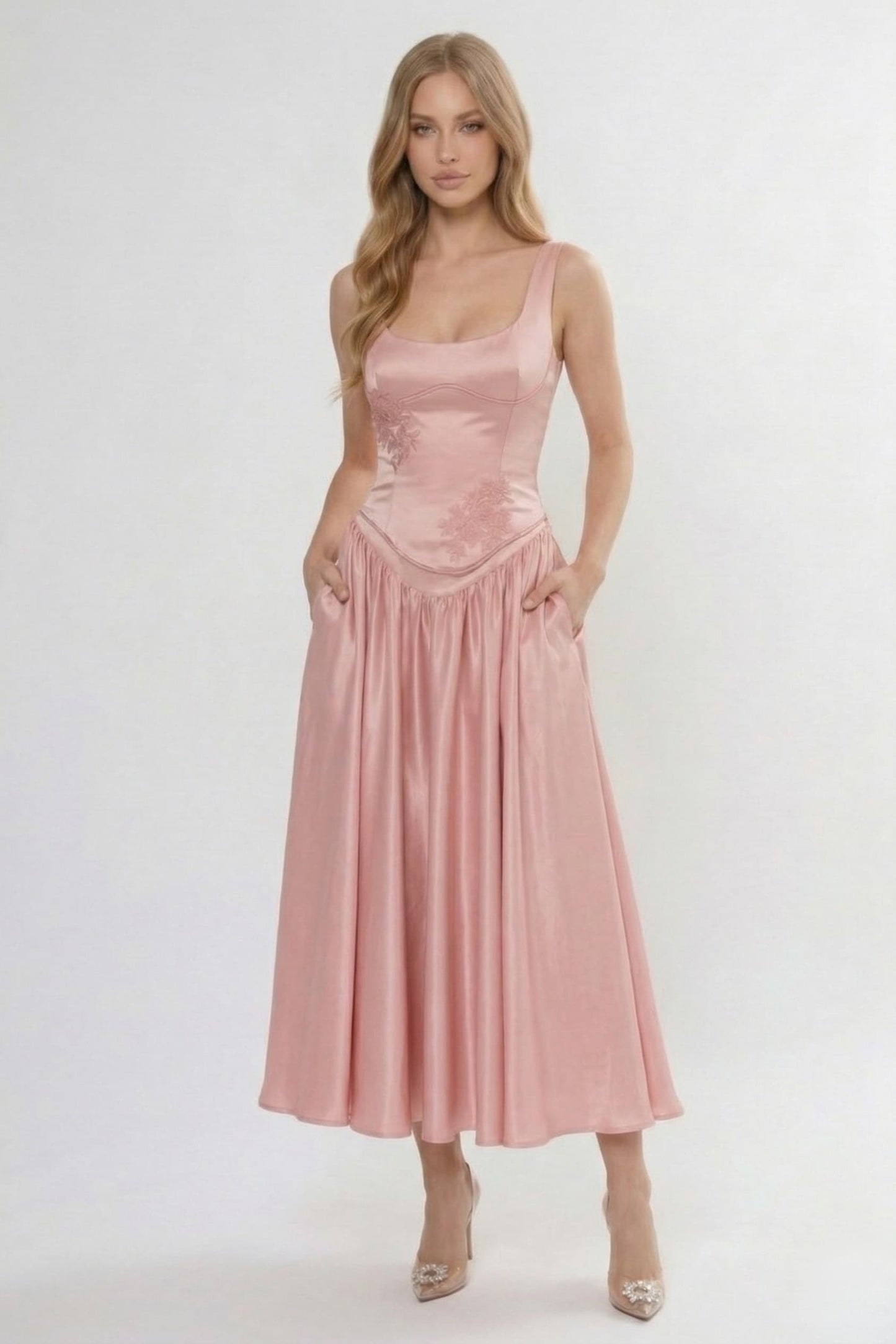 A-Line Ankle Length Soft Satin Bridesmaid Dress CG0315BM