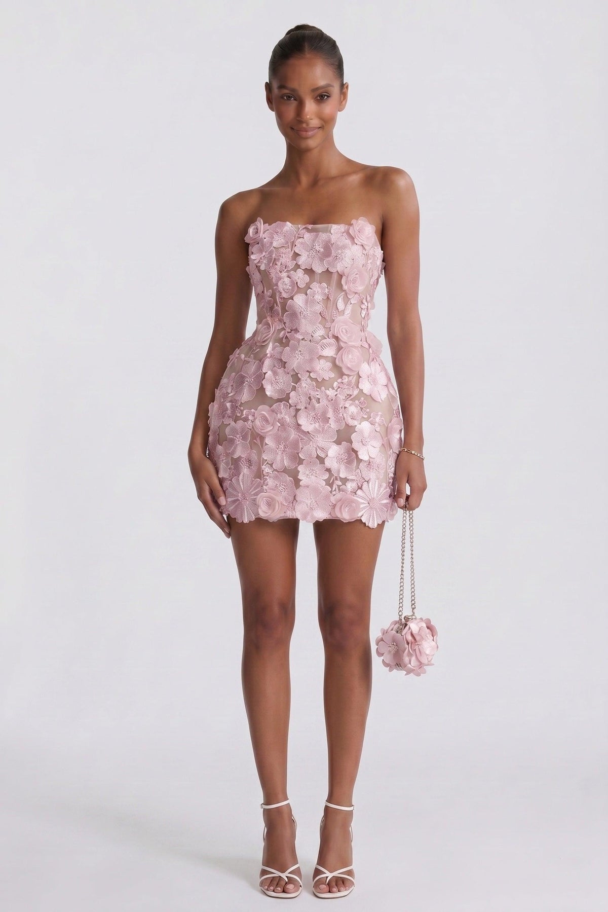 Sheath-Column Mini Lace Little White Dresses CG0319CW - 15 Days / As Picture:Pink/Nude / US0-UK2-EUR30 - COCOMELODY