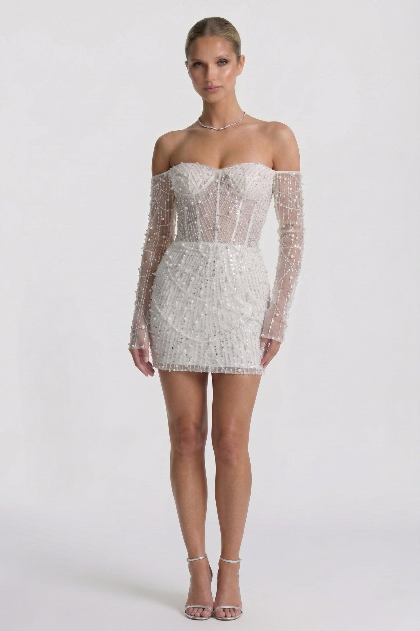 Sheath-Column Mini Lace Little White Dresses CG0322CW - 15 Days / Ivory / US0-UK2-EUR30 - COCOMELODY