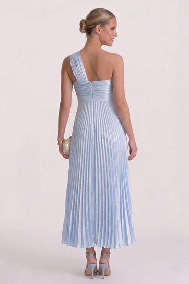A-Line Ankle Length Chiffon Wedding Guest Dress CG0324 - Light Blue - COCOMELODY