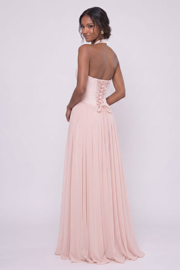 A-Line Floor-length Elastic Cloth Chiffon Wedding Guest Dress CG0344