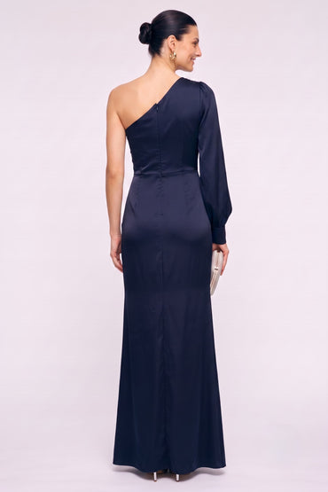 Sheath-Column Floor Length Stretch Satin Wedding Guest Dress CG0352