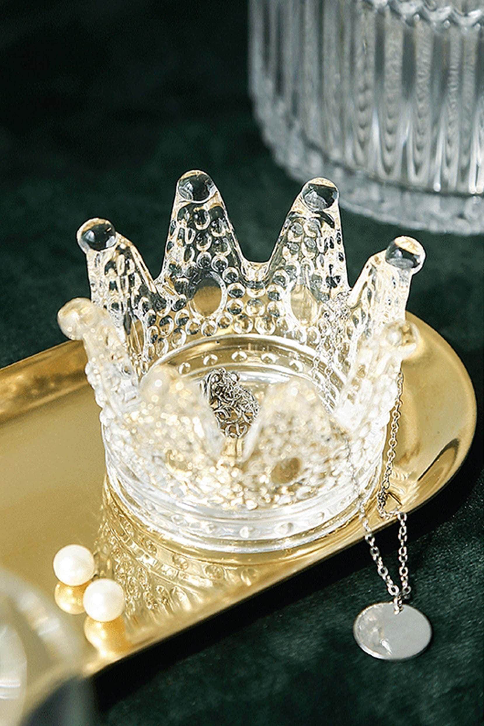 Gold Accent Crown Shaped Round Receptacle CGF0007 (Set of 6 pcs) - COCOMELODY