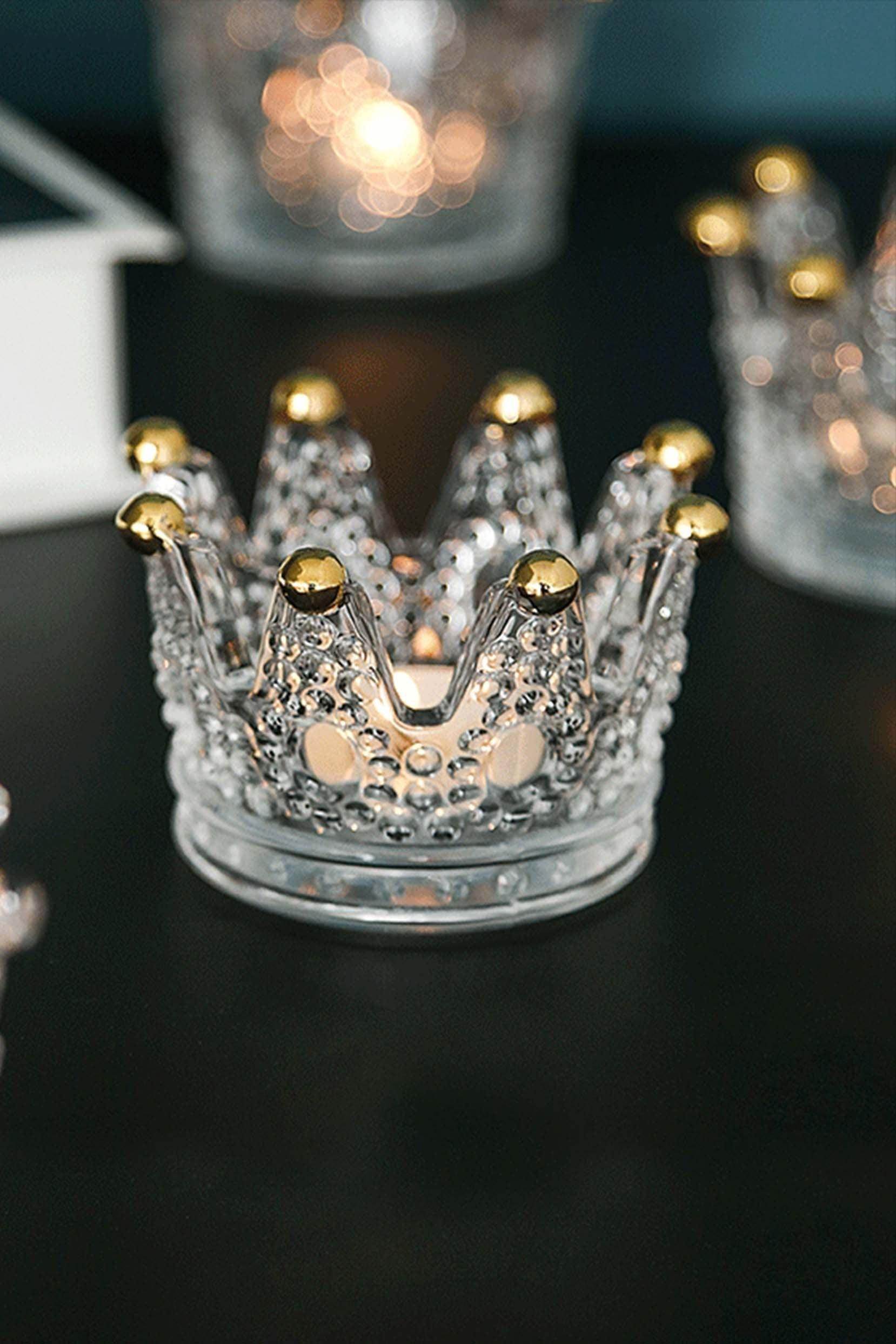 Gold Accent Crown Shaped Round Receptacle CGF0007 (Set of 6 pcs) - COCOMELODY