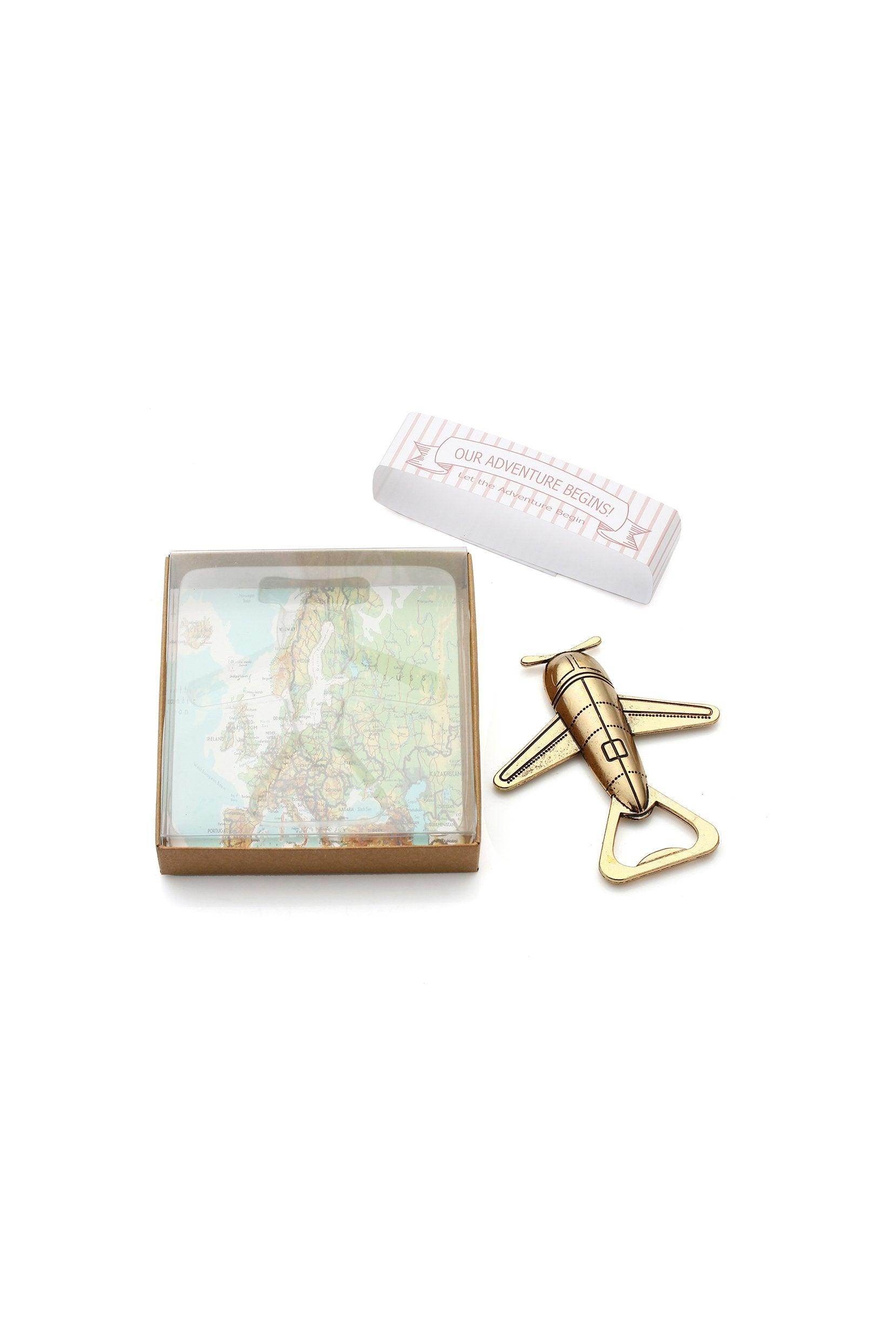 Airplane Bottle Opener Party Favor Wedding Birthday Gift Boxed CGF0055 (Set of 6 pcs) - COCOMELODY