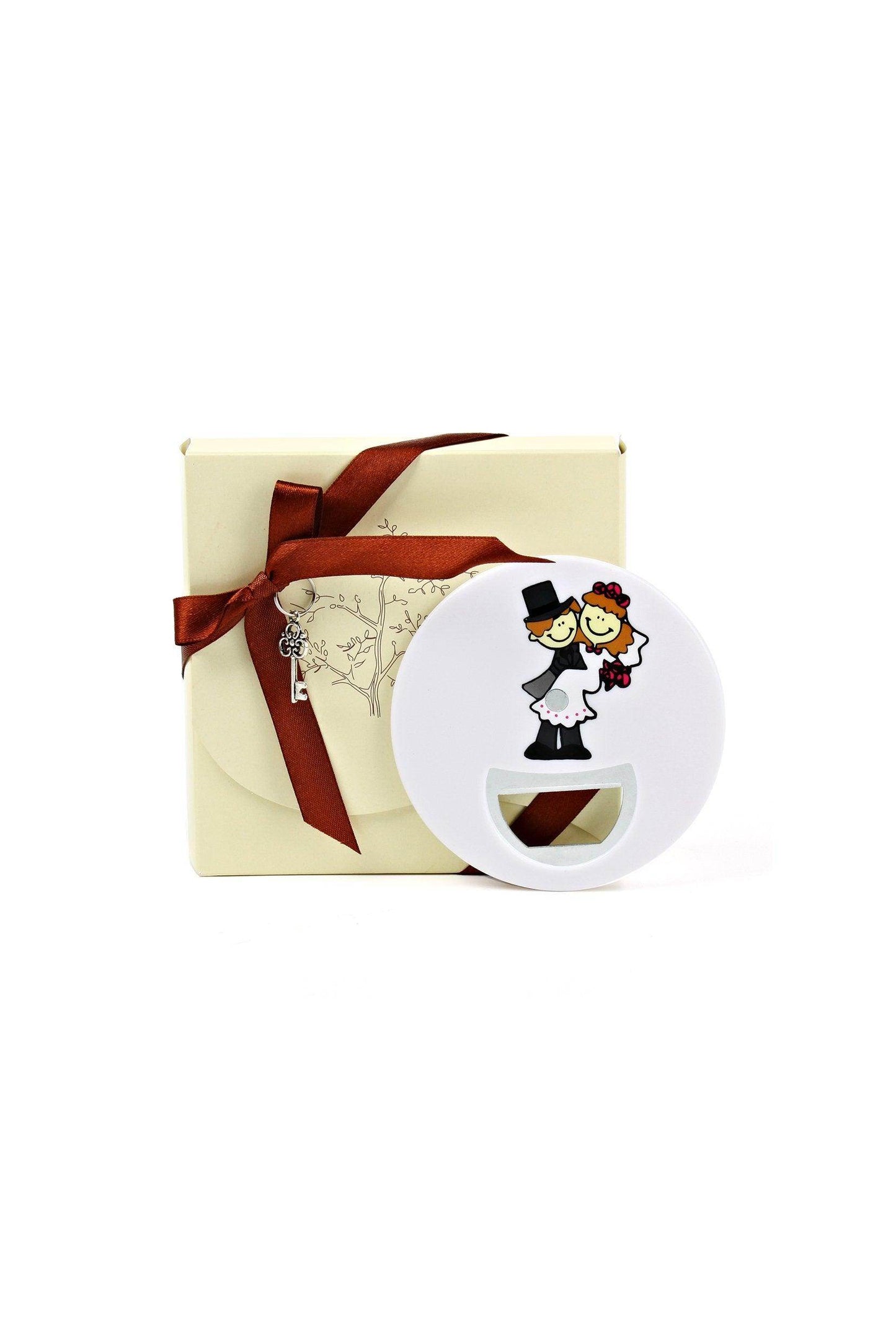 Bottle Openers with Fridge Magnet Exclusive The Newly Weds Novelty Wedding Couple Bottle Opener Memento Wedding Bonbonniere CGF0057 (Set of 6 pcs) - COCOMELODY