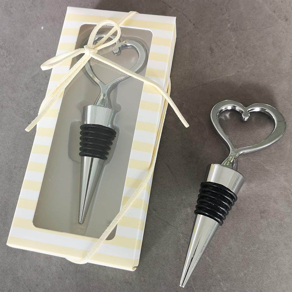 One Love One Heart Chrome Bottle Stopper Favors CGF0076 (Set of 6 pcs) - COCOMELODY