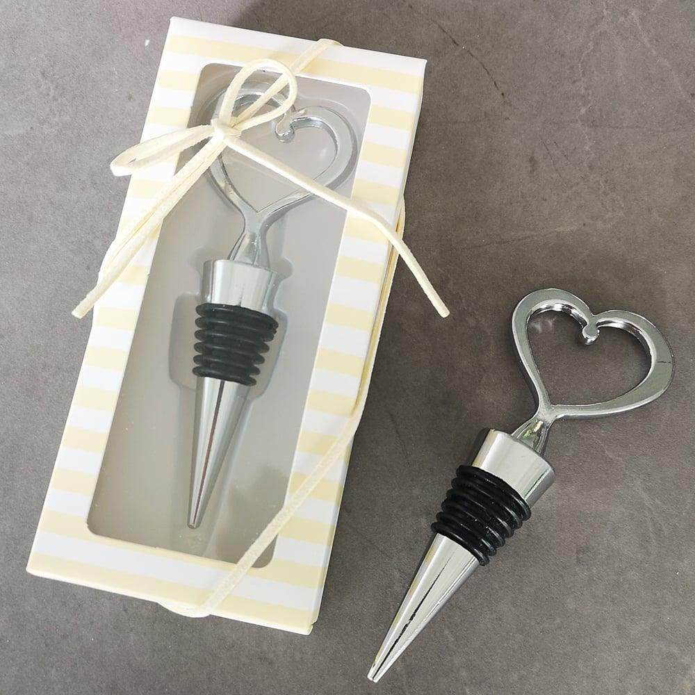 One Love One Heart Chrome Bottle Stopper Favors CGF0076 (Set of 6 pcs) - COCOMELODY