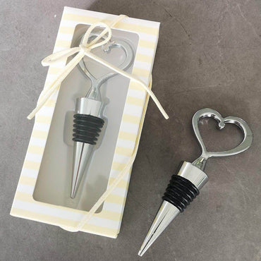 One Love One Heart Chrome Bottle Stopper Favors CGF0076 (Set of 6 pcs) - COCOMELODY