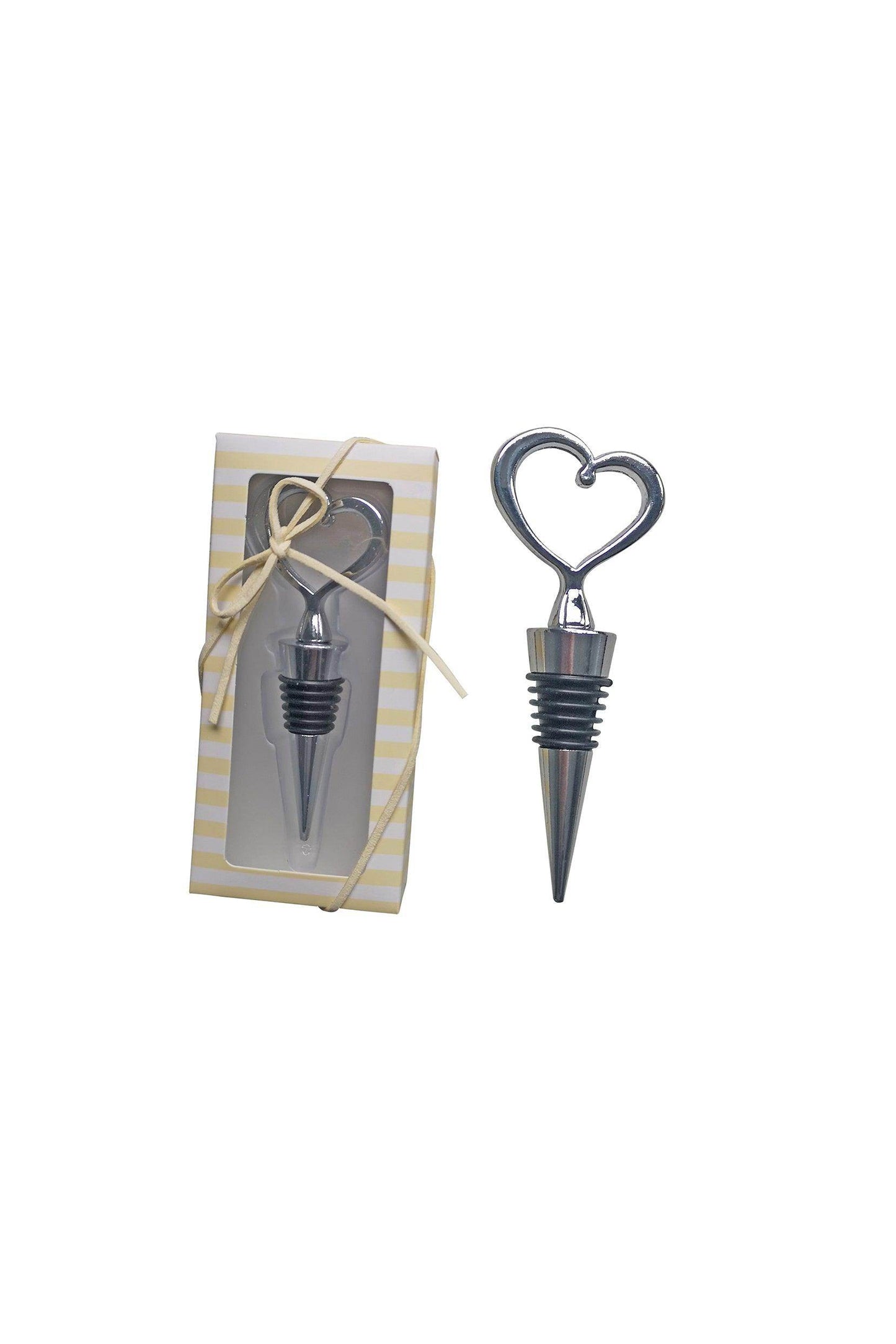 One Love One Heart Chrome Bottle Stopper Favors CGF0076 (Set of 6 pcs) - COCOMELODY