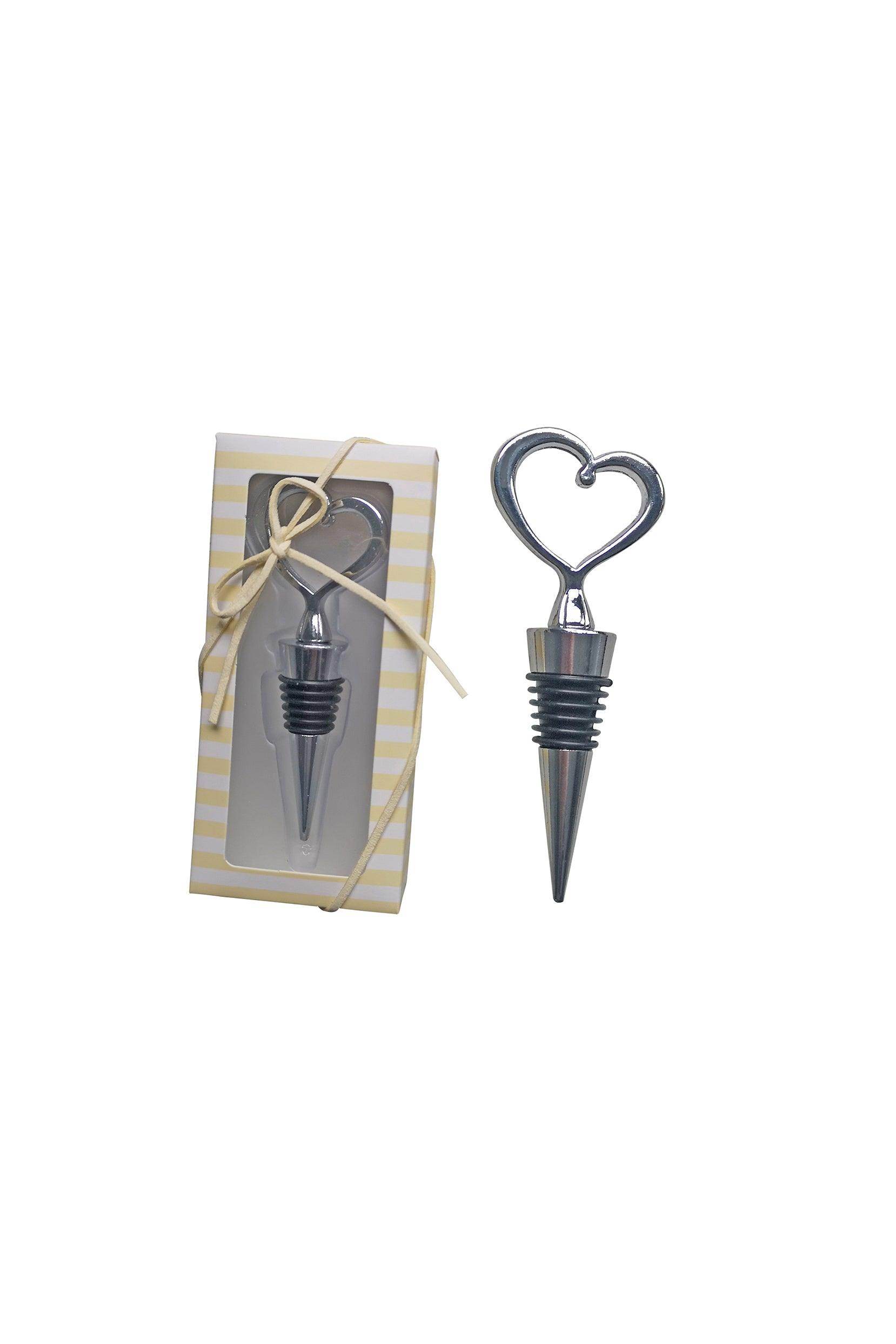 One Love One Heart Chrome Bottle Stopper Favors CGF0076 (Set of 6 pcs) - COCOMELODY