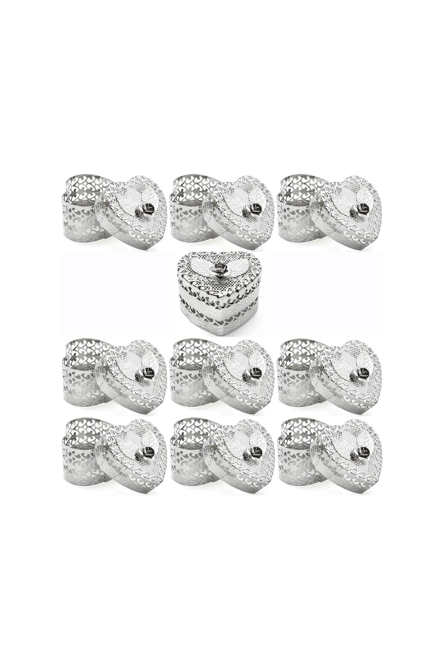 Heart Shape Trinket Boxes for Favors Treats Jewelries CGF0095 (Set of 6 pcs) - COCOMELODY