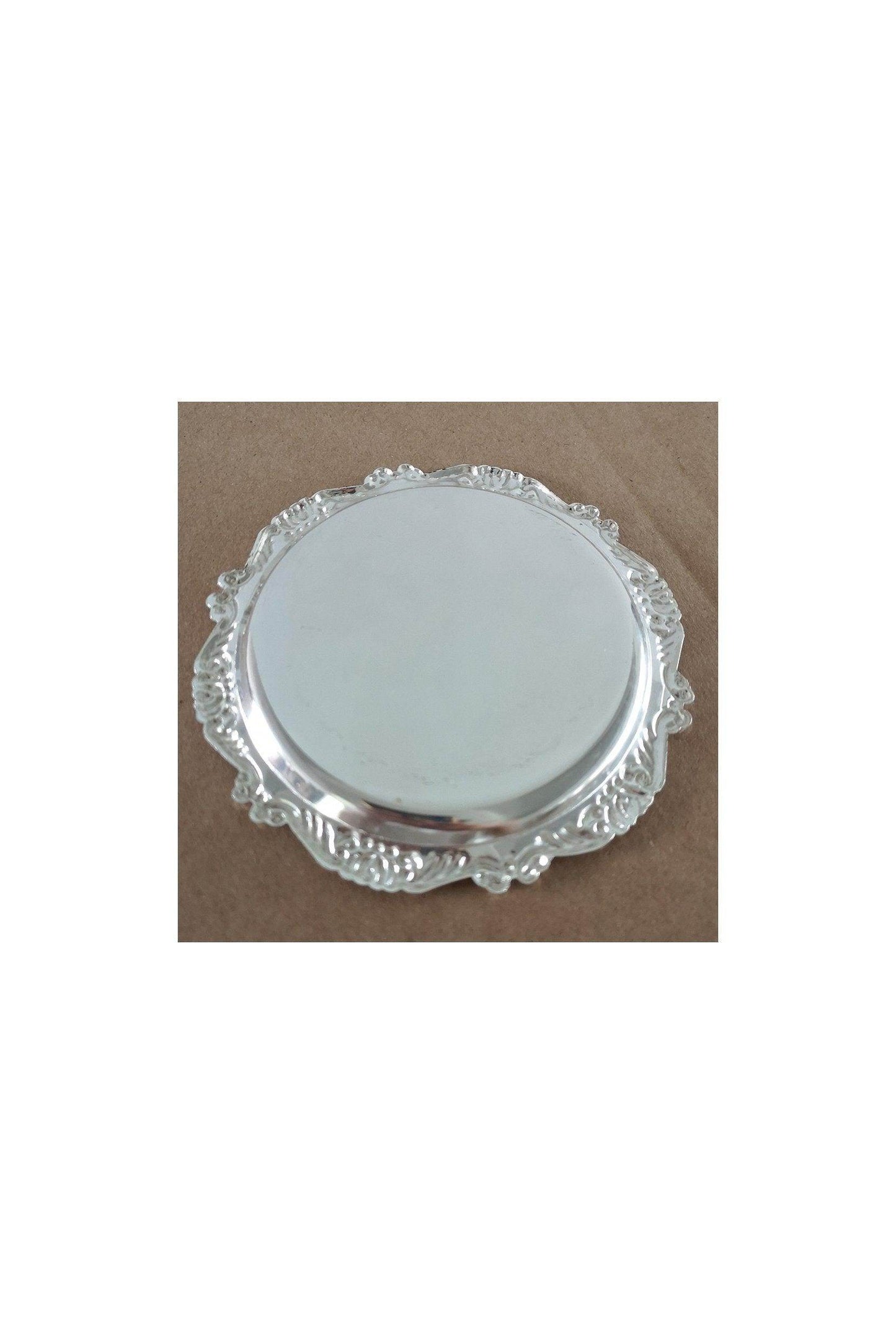 Small Round Silver Ornate Trinket Dish 3.9in CGF0097 (Set of 6 pcs) - COCOMELODY
