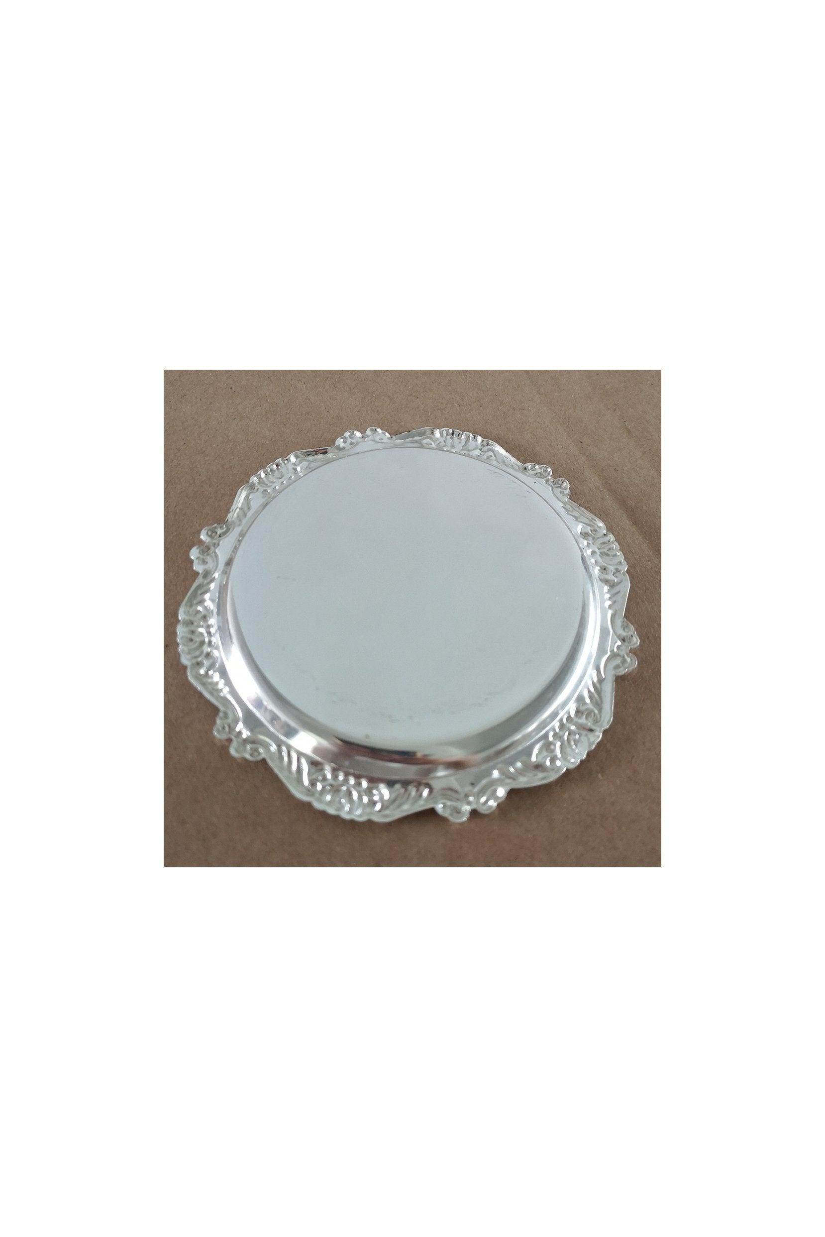 Small Round Silver Ornate Trinket Dish 3.9in CGF0097 (Set of 6 pcs) - COCOMELODY
