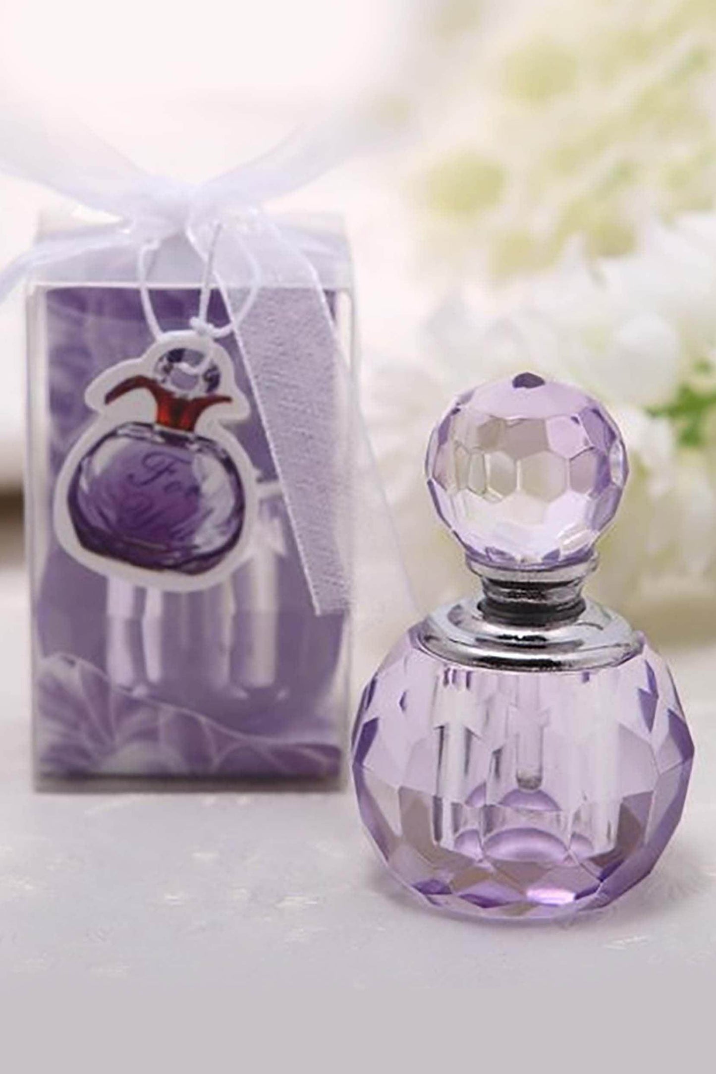 Mini Crystal Perfume Bottle with Stopper Bridal Party Favors CGF0105 (Set of 6 pcs) - COCOMELODY