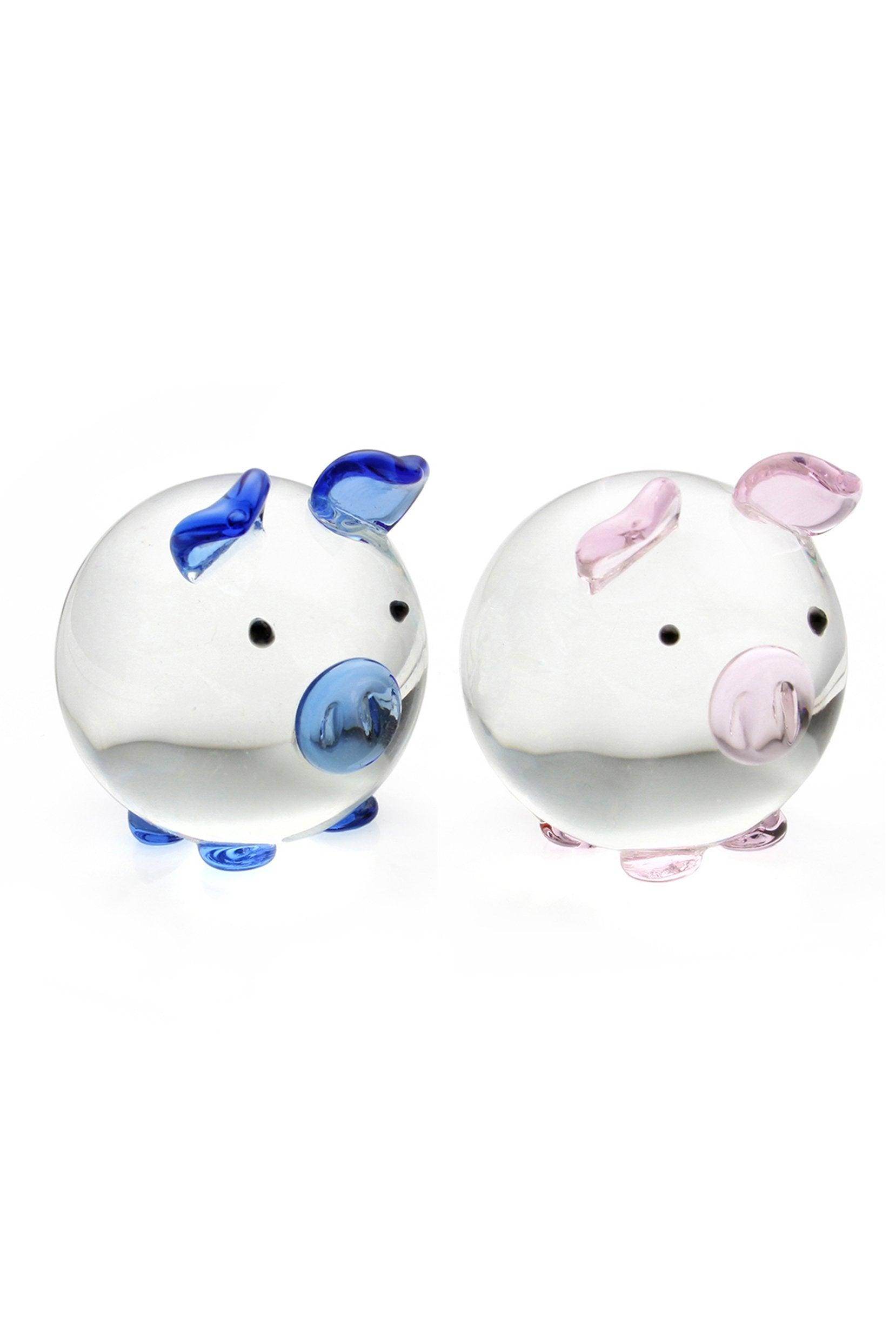 Crystal Piglet figurine Mini Animal Collectible Statue Crystal Baby Shower Favor CGF0148 (Set of 6 pcs) - COCOMELODY