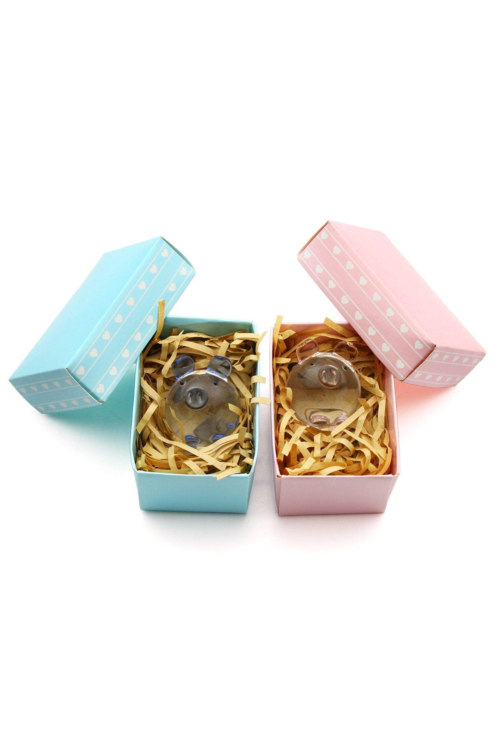 Crystal Piglet figurine Mini Animal Collectible Statue Crystal Baby Shower Favor CGF0148 (Set of 6 pcs) - COCOMELODY