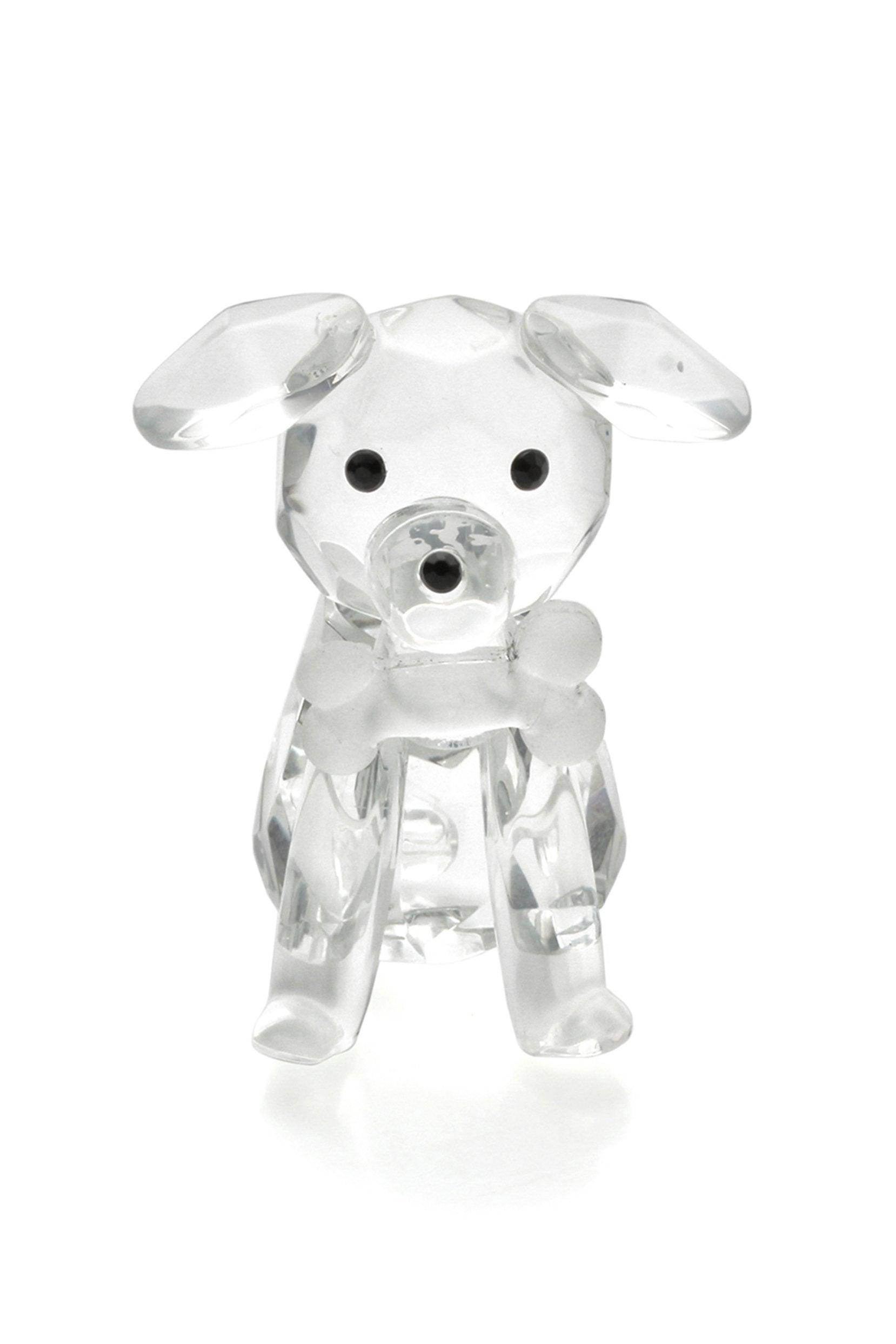 Cute Crystal Dog and Bone Miniature Favor Ornaments CGF0149 (Set of 6 pcs) - COCOMELODY