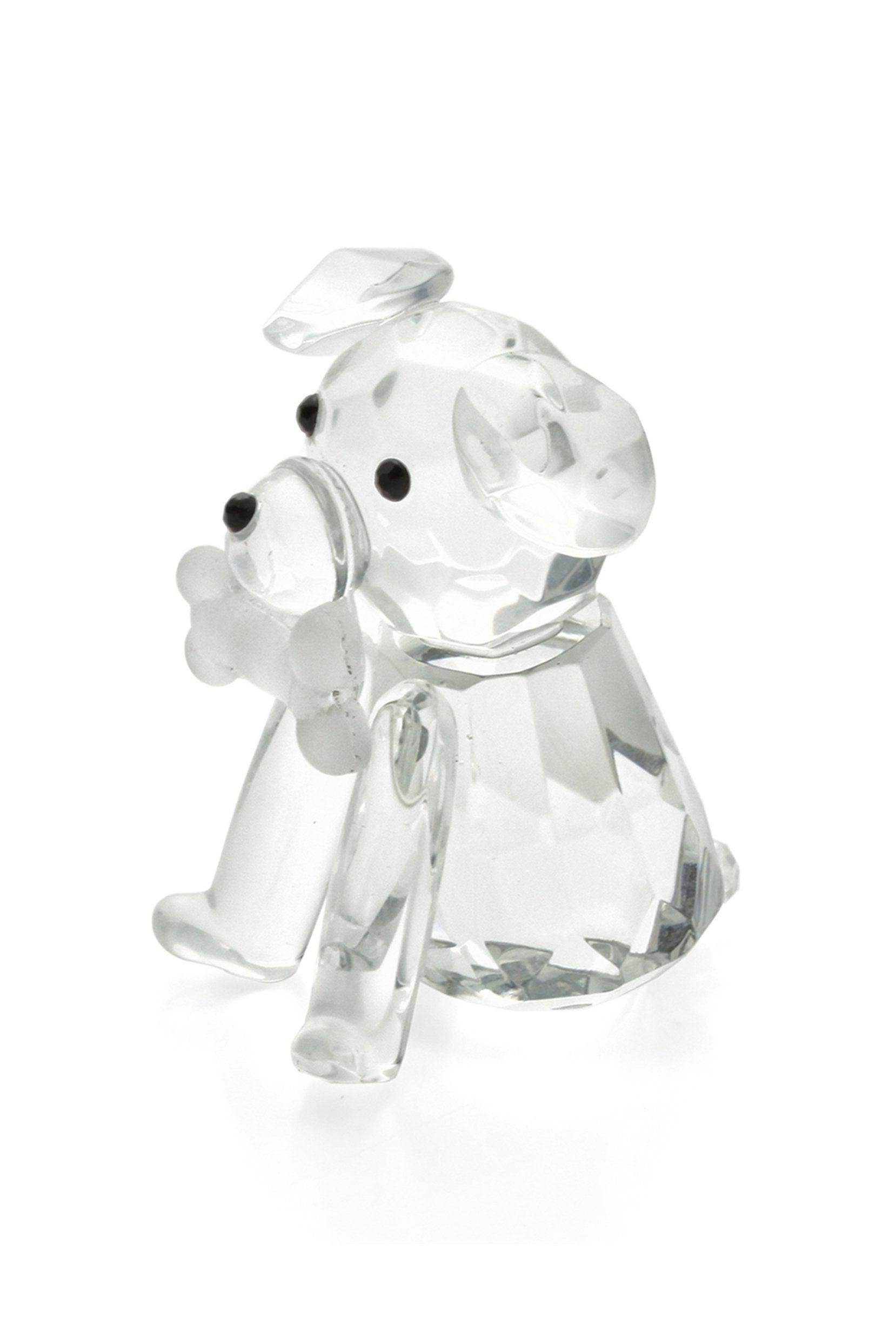 Cute Crystal Dog and Bone Miniature Favor Ornaments CGF0149 (Set of 6 pcs) - COCOMELODY