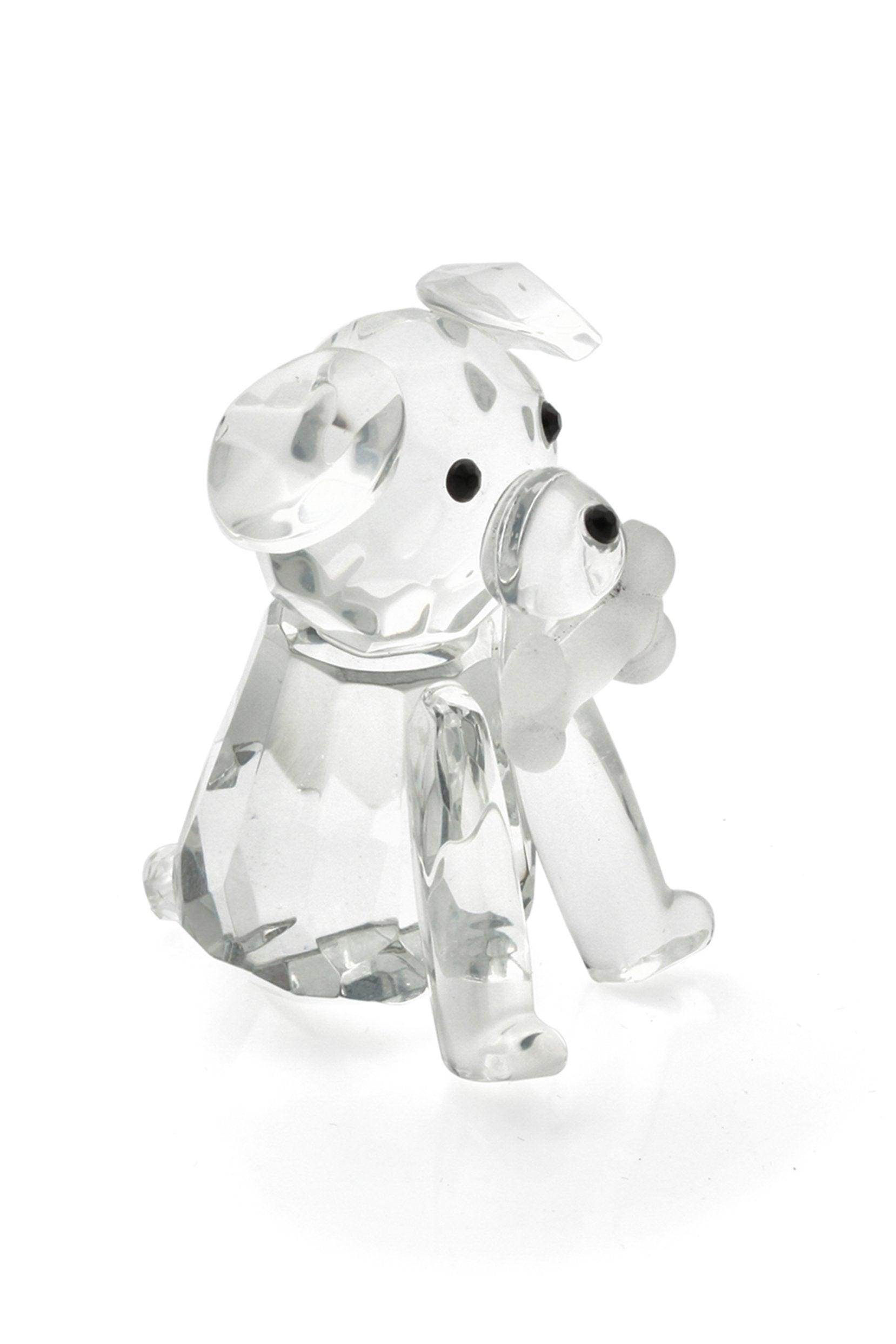 Cute Crystal Dog and Bone Miniature Favor Ornaments CGF0149 (Set of 6 pcs) - COCOMELODY