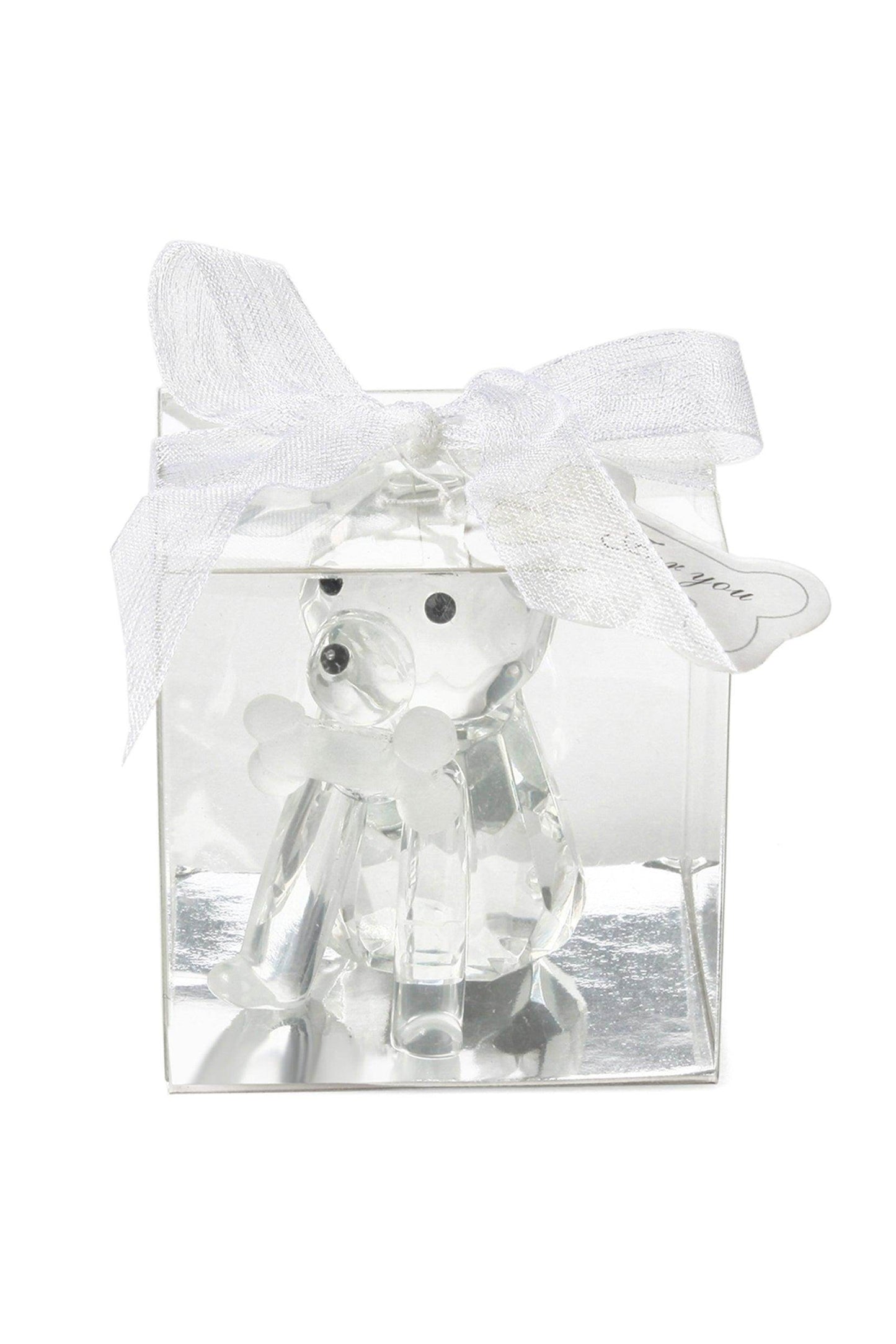 Cute Crystal Dog and Bone Miniature Favor Ornaments CGF0149 (Set of 6 pcs) - COCOMELODY