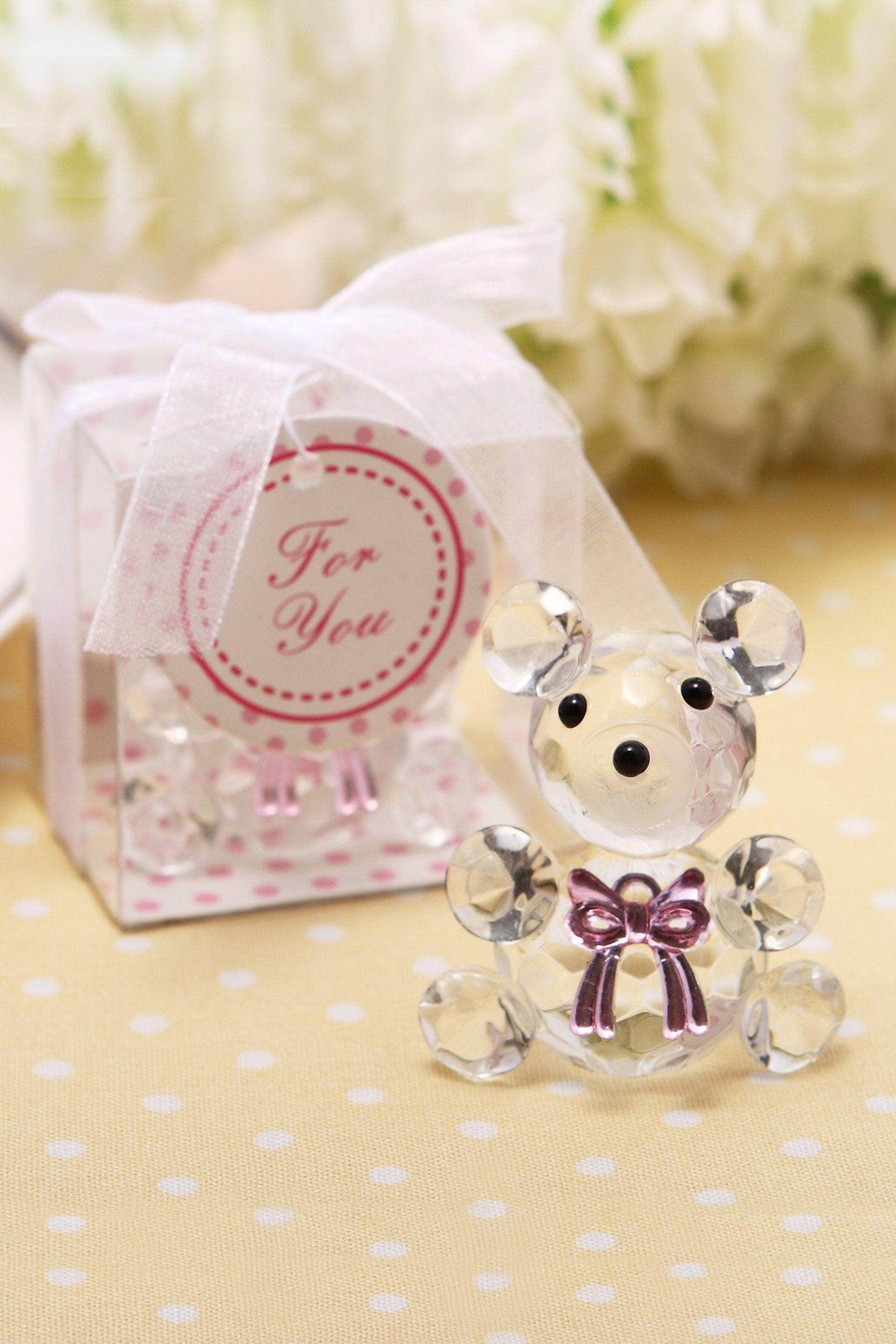 Crystal Bow Bear Favors CGF0150 (Set of 6 pcs) - COCOMELODY