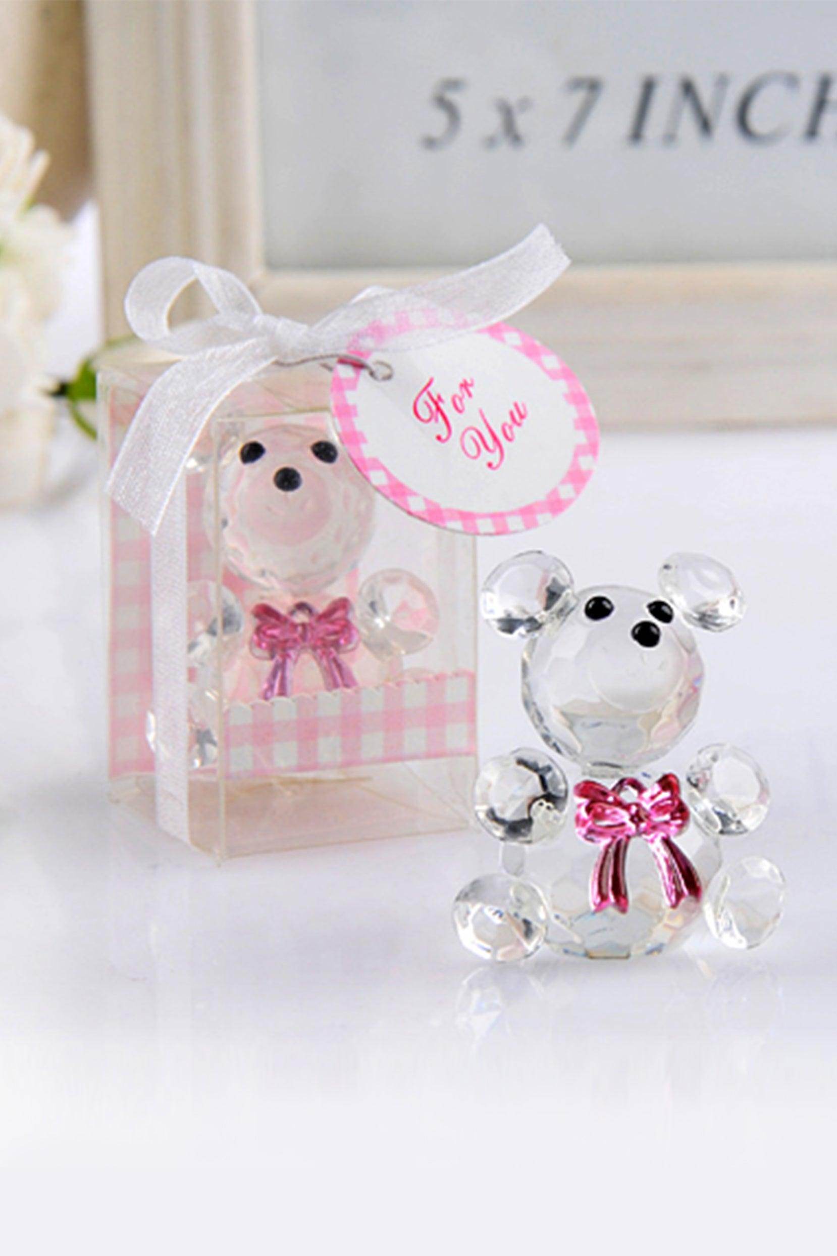 Crystal Bow Bear Favors CGF0150 (Set of 6 pcs) - COCOMELODY