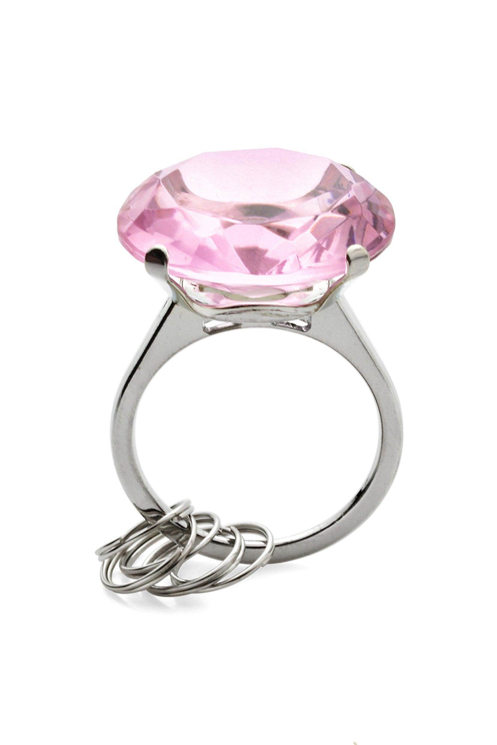 Pink Diamond Ring Keyring-Wedding Bridal Shower Favors CGF0154 (Set of 6 pcs) - COCOMELODY