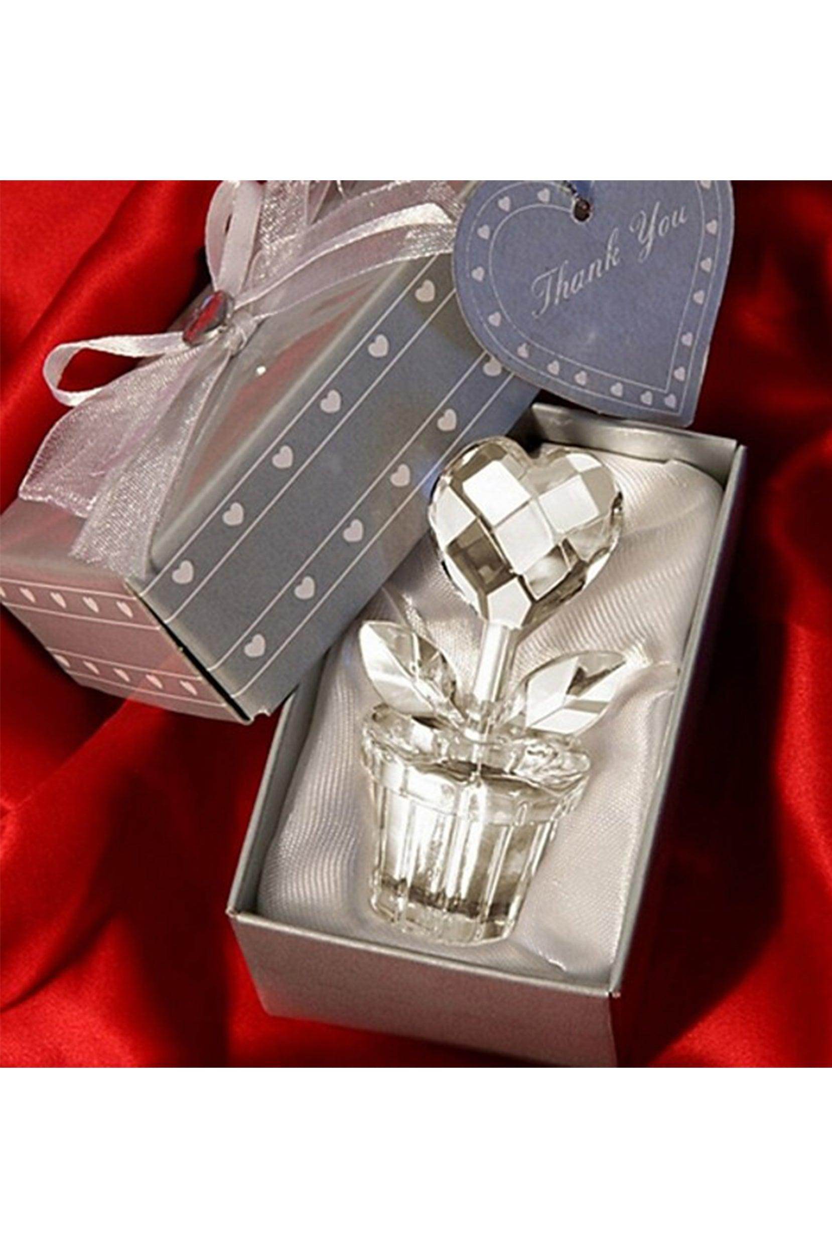 Crystal Heart Flower Pot Favor CGF0161 (Set of 6 pcs) - COCOMELODY