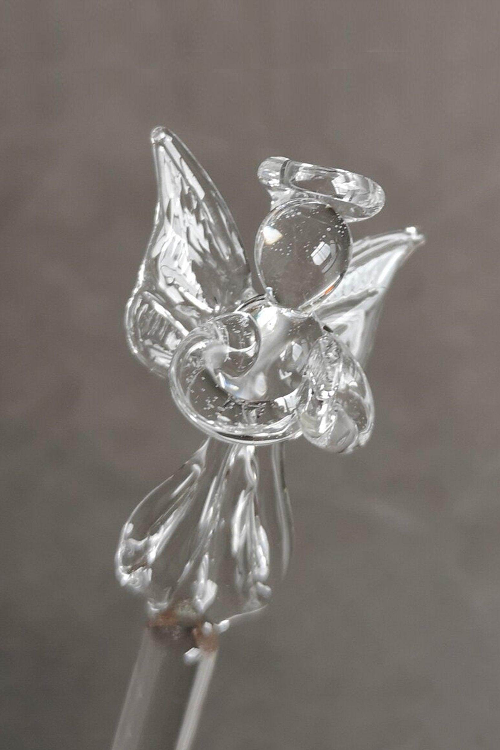 Small Glass Drink Stirrers with Praying Angel Topper CGF0166 (Set of 6 pcs) - COCOMELODY