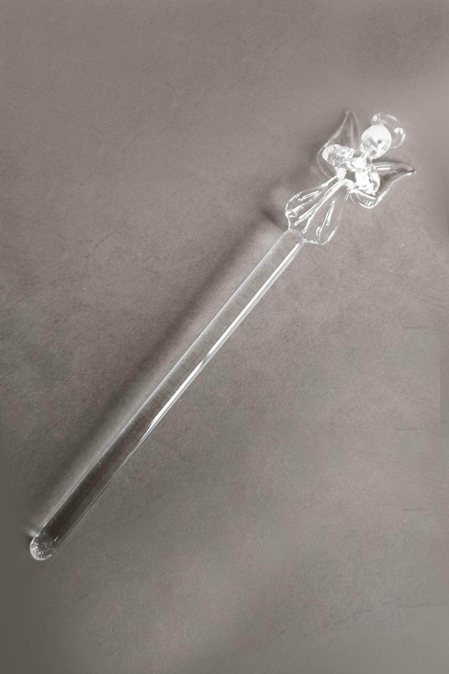 Small Glass Drink Stirrers with Praying Angel Topper CGF0166 (Set of 6 pcs) - COCOMELODY