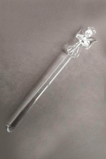 Small Glass Drink Stirrers with Praying Angel Topper CGF0166 (Set of 6 pcs) - COCOMELODY