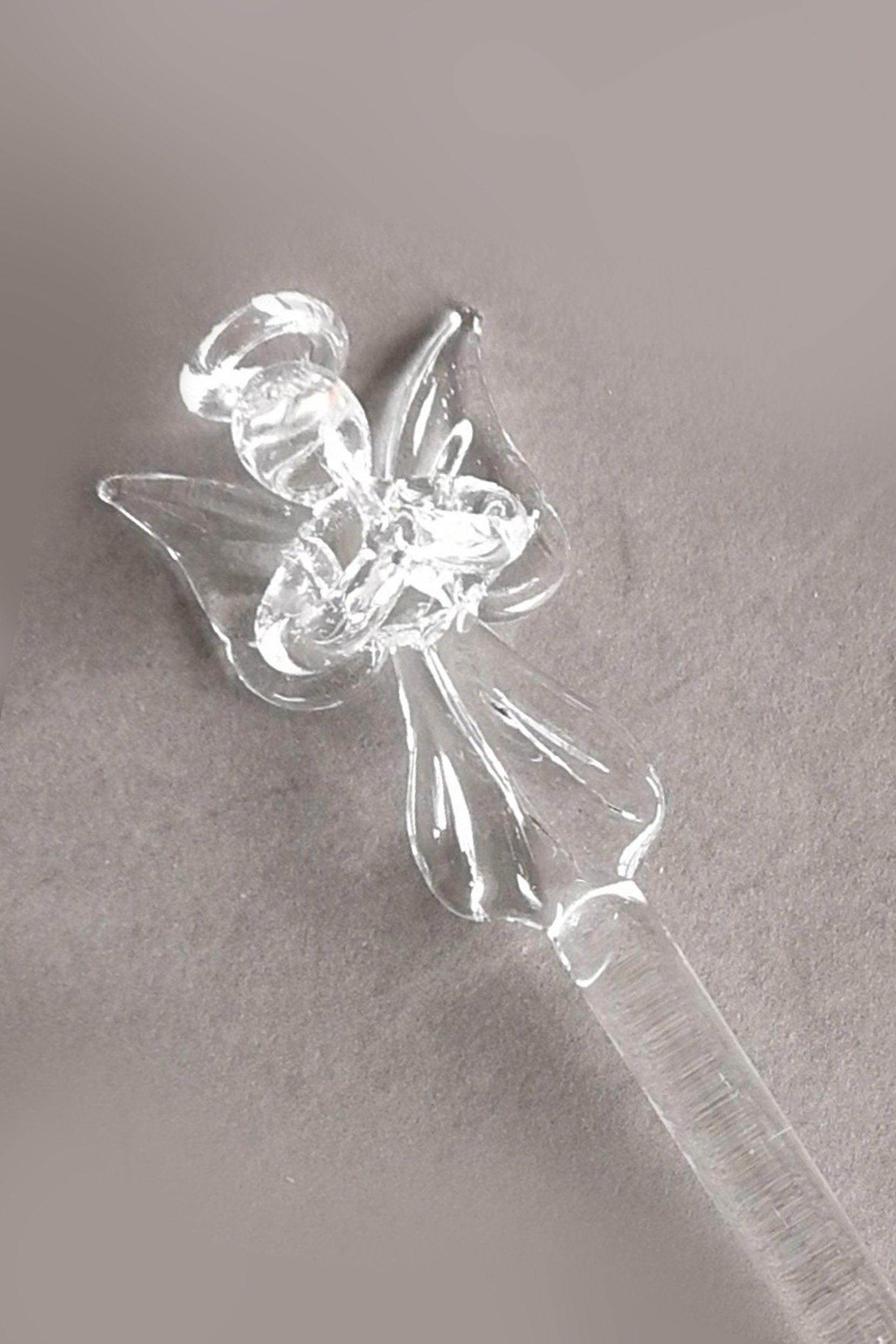 Small Glass Drink Stirrers with Praying Angel Topper CGF0166 (Set of 6 pcs) - COCOMELODY